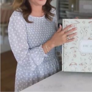 Mad About Style Jilly Box Fall. L Grace Midi Dress in Birch Dot. Jillian Harris